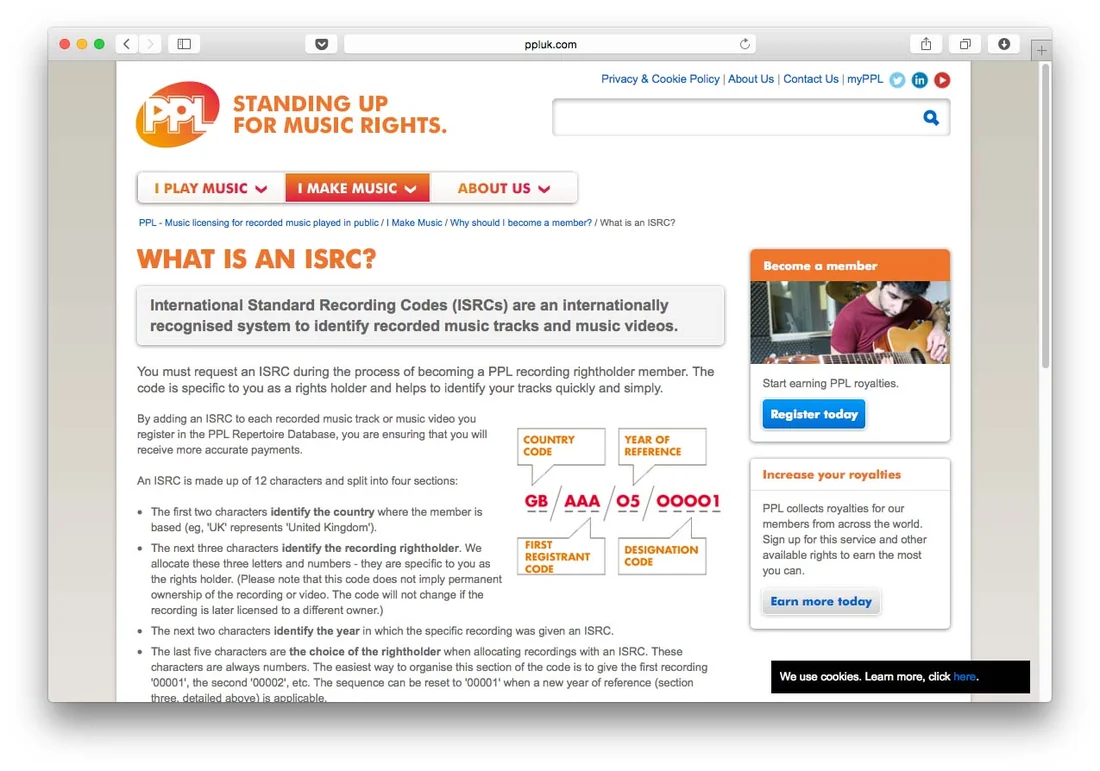 Visual for this record: An ISRC identifies a recording, not its owner