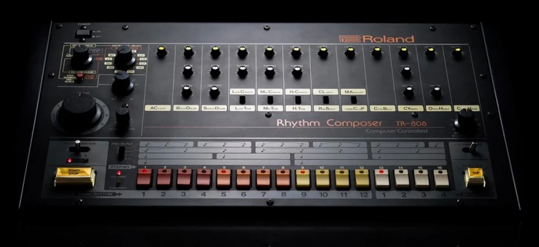 Visual for this record: The 808's drum sounds are synthesized, not sampled