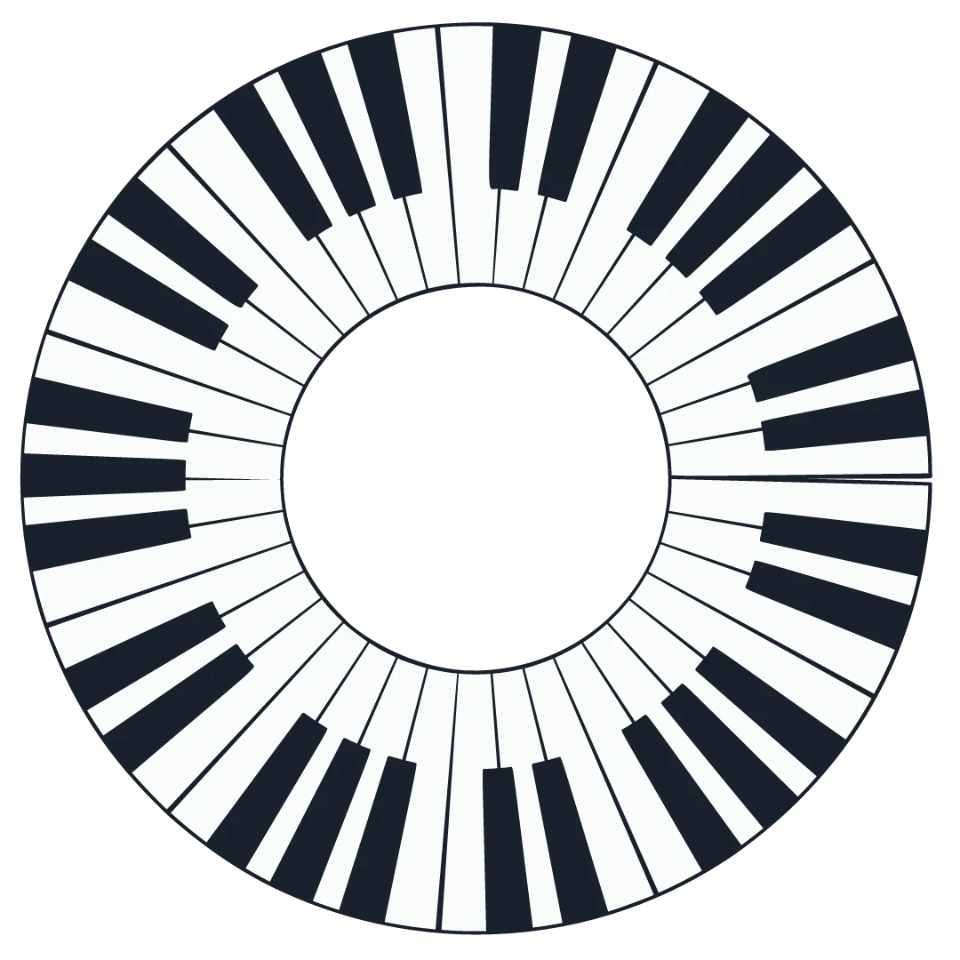 Visual published with the cited source for this record: A circle-of-fifths wheel stood in for a keyboardist in 2012